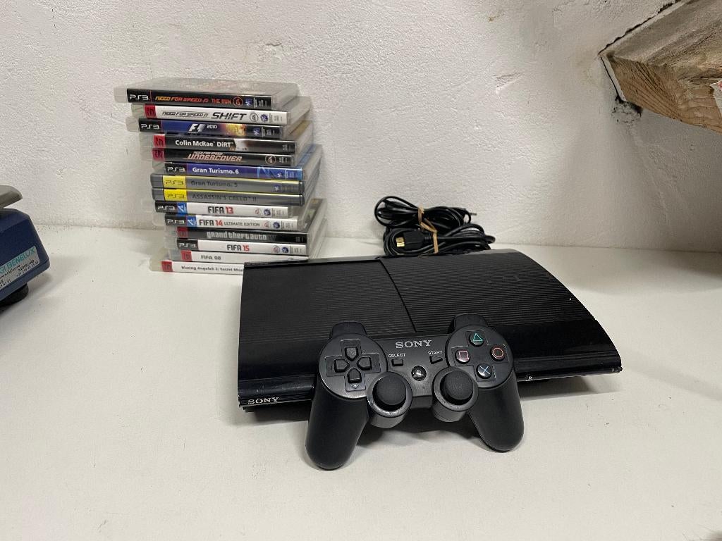 Playstation 3 slim 500 GB met spellen, Ophalen of Verzenden, Zo goed als nieuw, Met harde schijf, 500 GB