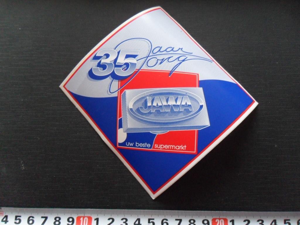 sticker JAWA uw beste supermarkt 35 jaar jong, Ophalen, Zo goed als nieuw