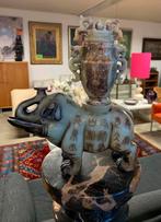 Beeld antiek gesneden wierookbrander exclusief marmer pilaar, Ophalen of Verzenden