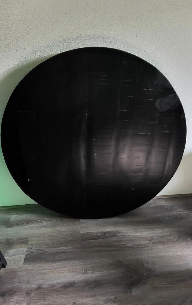 Eettafel mangohout, Huis en Inrichting, Ophalen, Gebruikt, Rond, Industriële