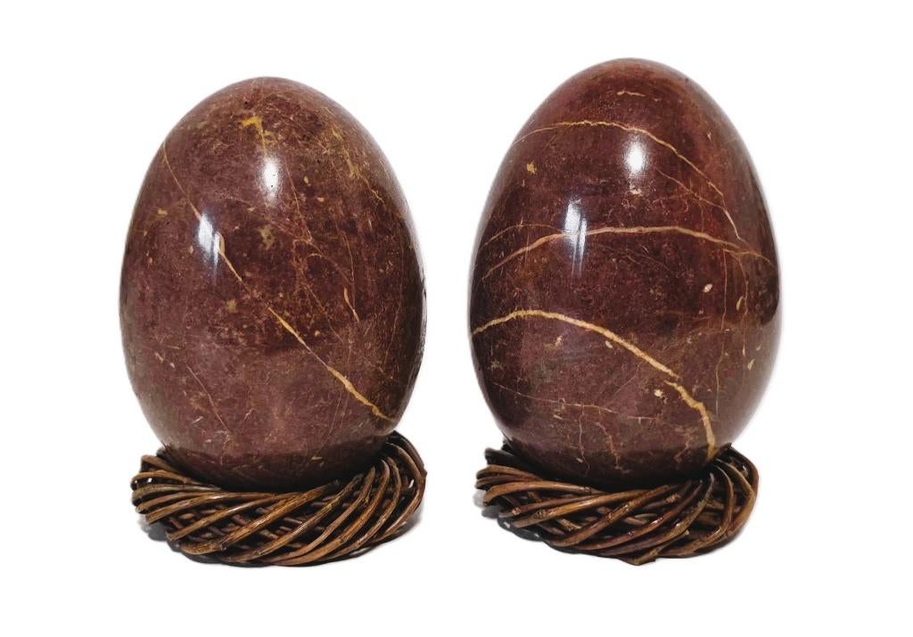 2 Eieren in Jaspis, Ophalen of Verzenden, Mineraal