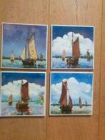 4 x tegel platbodem hollands landschap gesigneerd, Ophalen