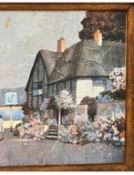 Ernest Uden 1940 ingelijst schilderij Engeland Cottage dorp, Antiek en Kunst, Kunst | Schilderijen | Klassiek, Ophalen of Verzenden