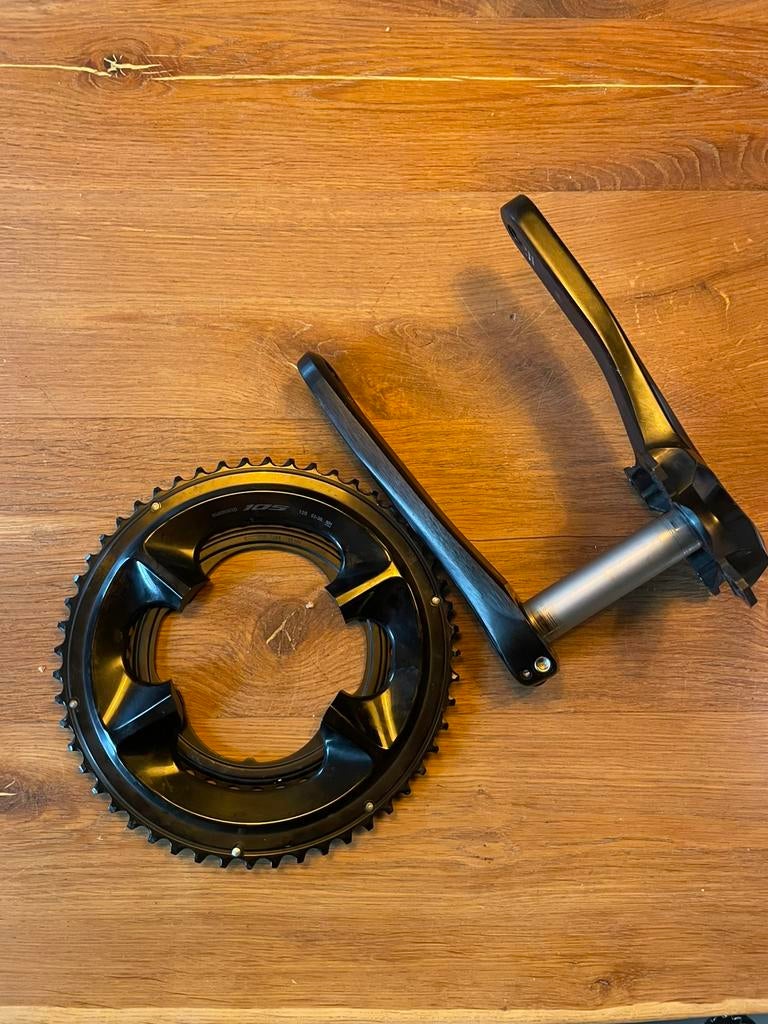 Shimano 105 12 speed R7100 crankstel + kettingbladen, Ophalen of Verzenden, Zo goed als nieuw, Crankstel of Pedalen