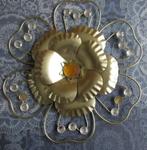 leuke goudkleurige wanddecoratie Bloem, Ophalen of Verzenden, Gebruikt