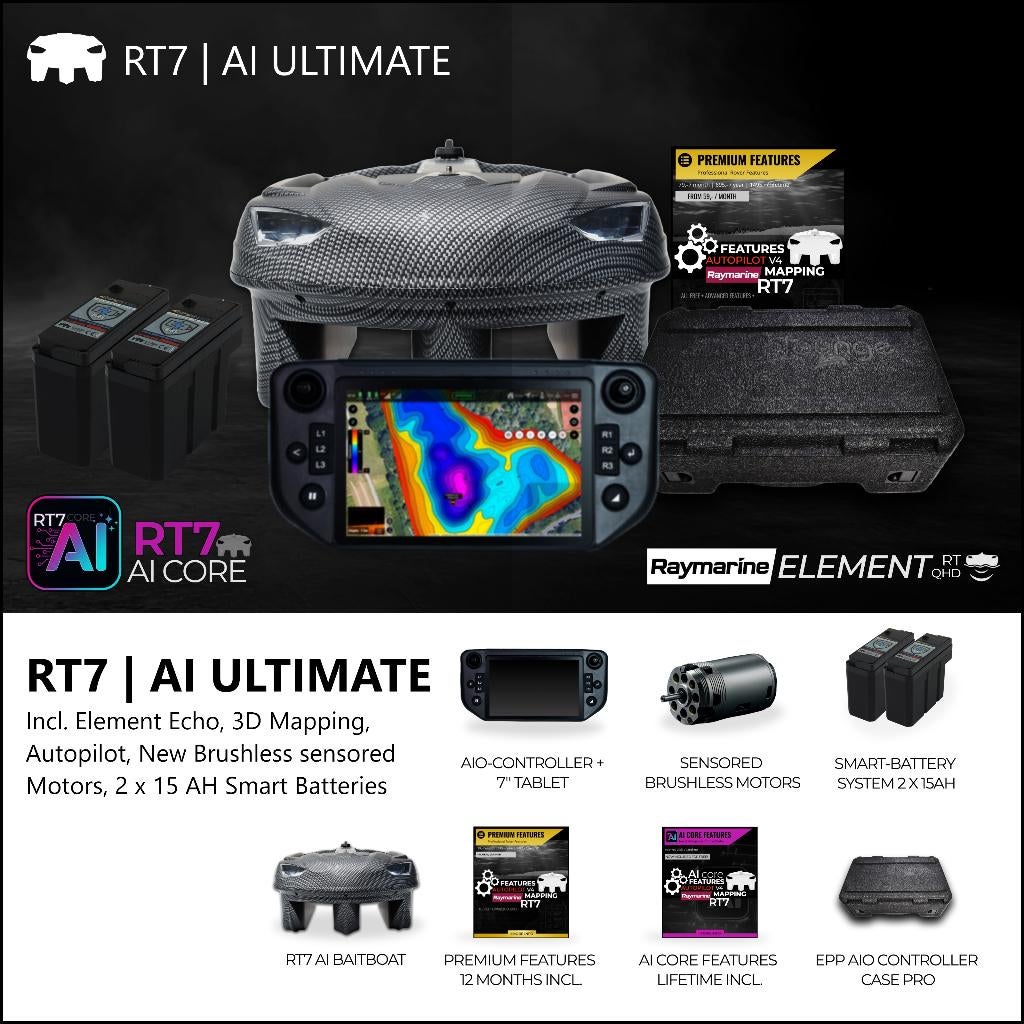 Carplounge RT7 | Voerboot Set | Raymarine Element | GPS, Ophalen, Nieuw