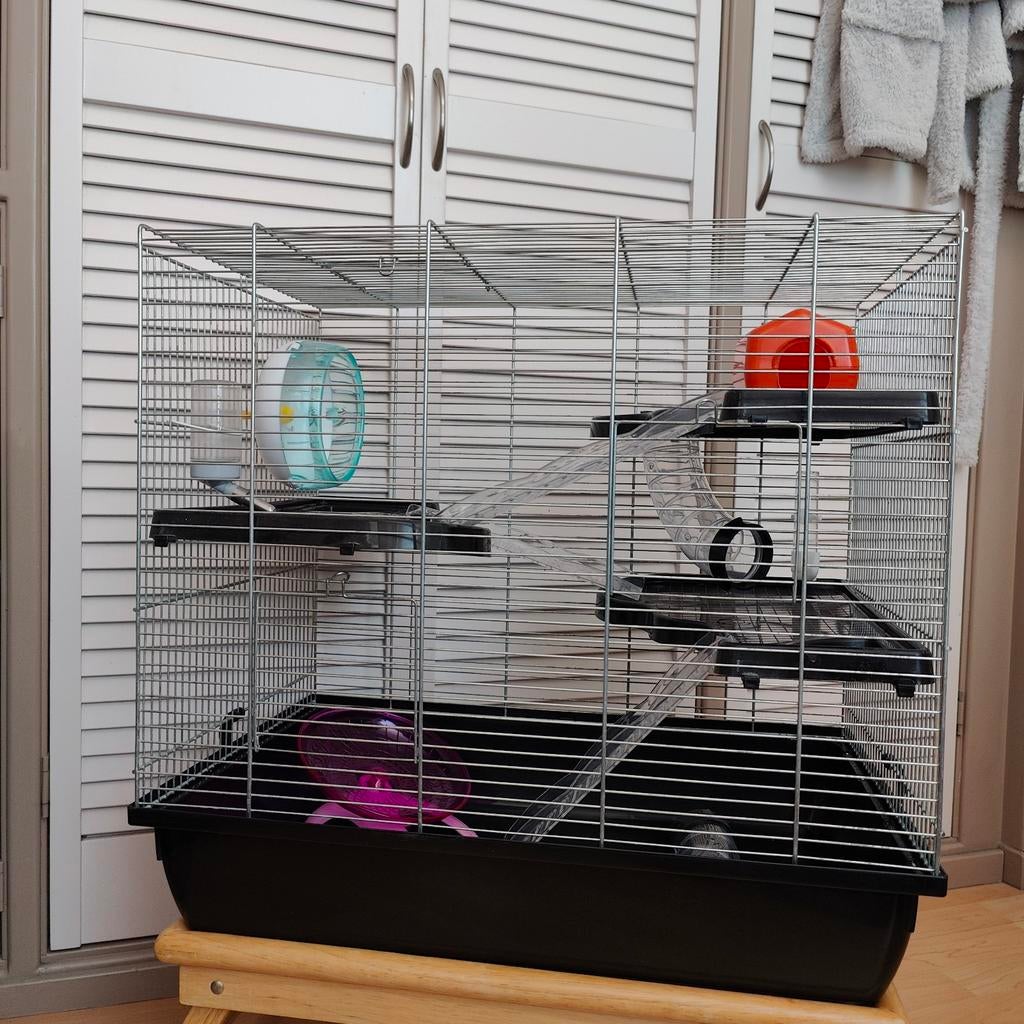 Hamsterkooi met toebehoren, Dieren en Toebehoren, Kooi, Gebruikt, Minder dan 75 cm, Hamster