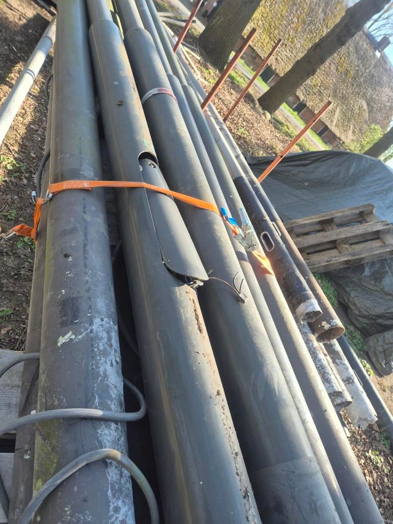 Lantaarnpaal lichtmast staal 6 m Lph antraciet paardenbak, Ophalen