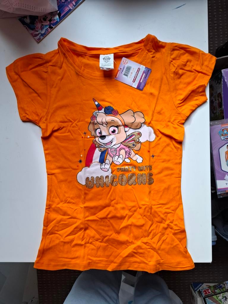 Nieuw Oranje Paw patrol Skye T-shirt - 128/134, Ophalen of Verzenden, Nieuw, Paw Patrol, Meisje