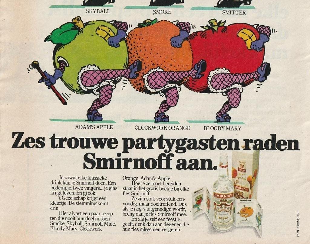 Retro reclame 1976 Smirnoff wodka met frisdrank & tonic, Verzenden, Overige typen