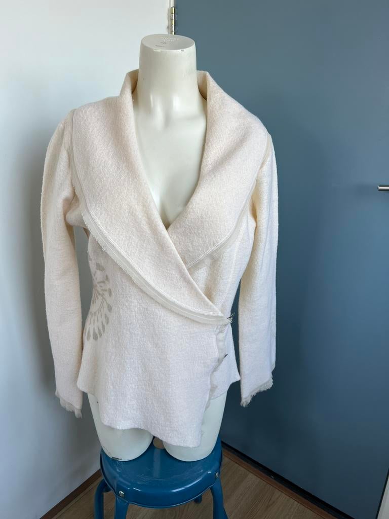 Kaffe wol wollen roomwit vestje l, Kleding | Dames, Wit, Maat 42/44 (L), Ophalen of Verzenden, Zo goed als nieuw