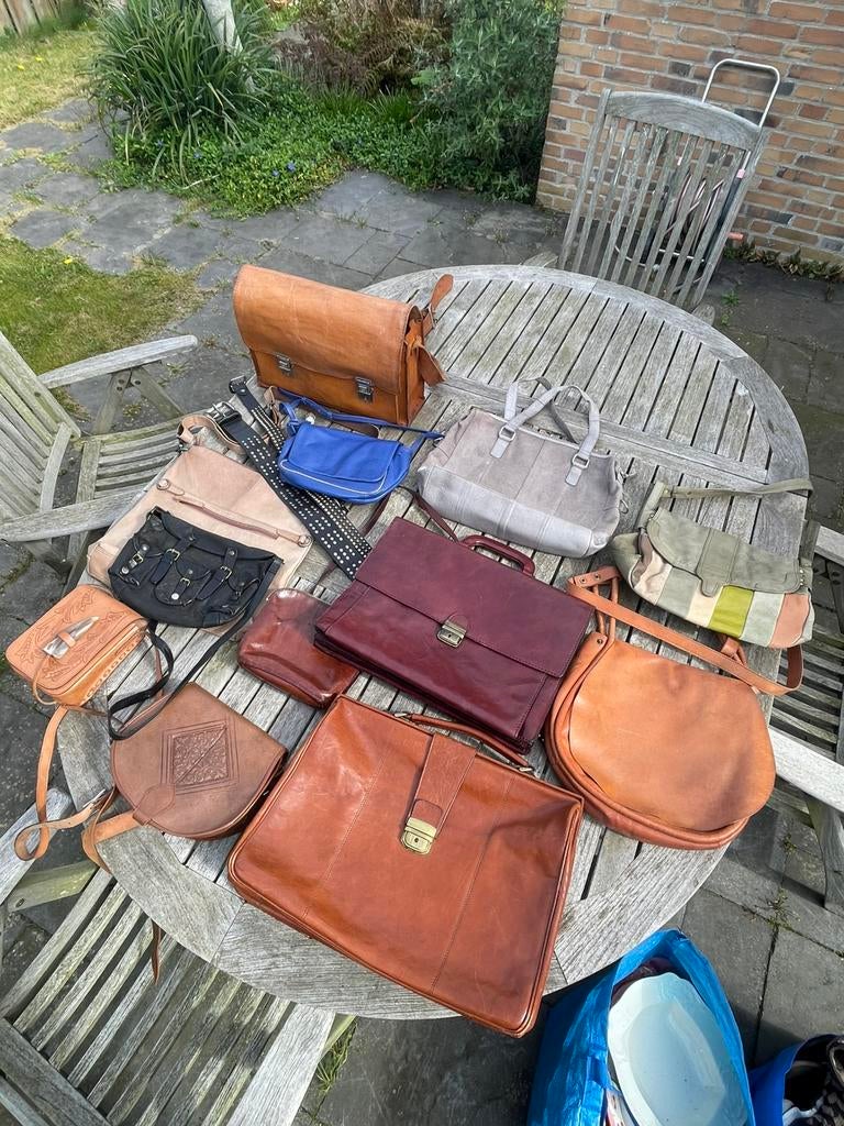 Prachtige partij leten tassen! 1 koop!, Ophalen of Verzenden, Zo goed als nieuw, Overige kleuren, Handtas