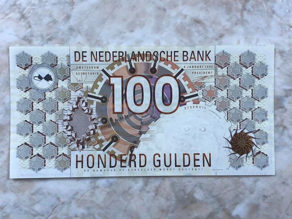 100 gulden 1977, Steenuil., Verzenden, 100 gulden, Los biljet