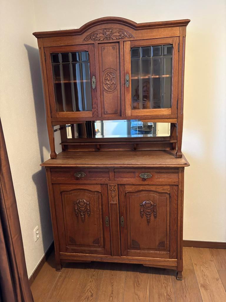 Antieke brocante Eiken Servieskast - buffetkast, Ophalen