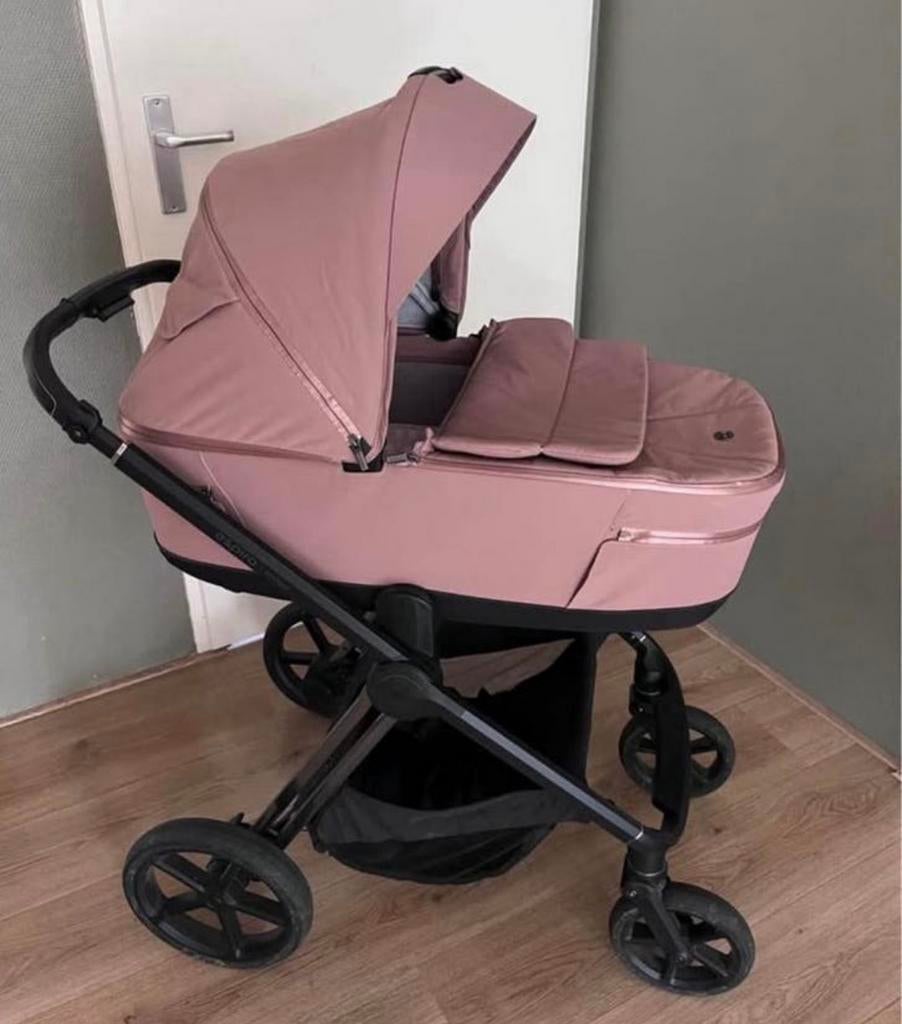 Mooie roze goed onderhouden kinderwagen + cybex maxicosi, Gebruikt, Combiwagen, Verstelbare duwstang, Ophalen