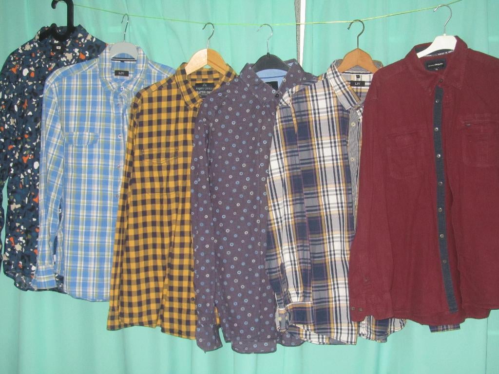 Overhemden, katoen, 43/44, verschillende-, 7,- p.st., -, Kleding | Heren, Overhemden, Ophalen of Verzenden, Zo goed als nieuw