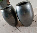 2 antracietgrijs bloempotten, Ophalen, Overige kleuren, Aardewerk of Porselein, Minder dan 50 cm