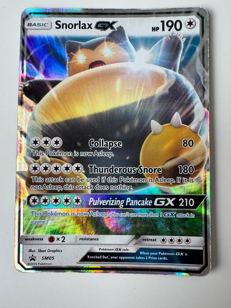 Snorlax GX SM05 Promo Pokémon Kaart 2016 Sun & Moon, Hobby en Vrije tijd, Verzamelkaartspellen | Pokémon, Ophalen of Verzenden