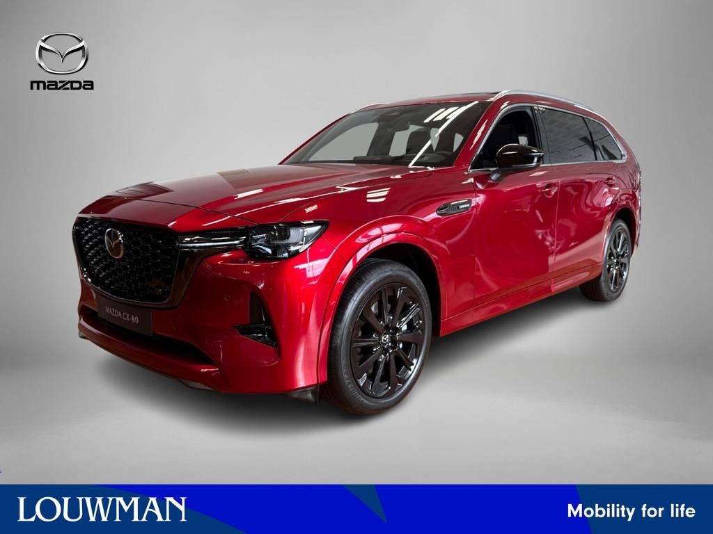 Mazda CX-80 2.5 e-SkyActiv PHEV Homura Plus 6p. | Diverse kl, Auto's, Mazda, Automaat, 12 maanden, Verwarming stoelen achter, 4 cilinders