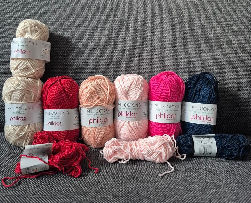 Partij phildar phil coton 3, katoen garen, Ophalen of Verzenden, Zo goed als nieuw, Breien of Haken, Wol of Garen