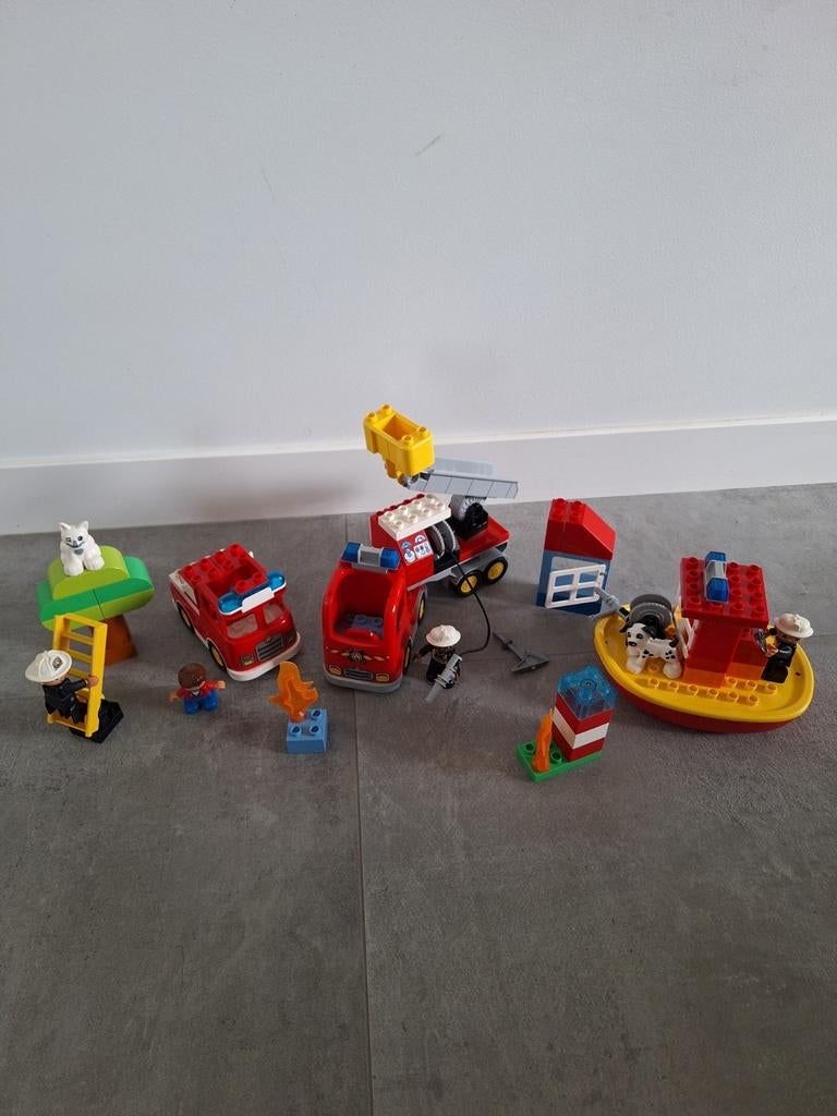 LEGO Duplo Brandweer Set (10901, 10991, 10992) met sirene, Ophalen of Verzenden, Zo goed als nieuw, Duplo