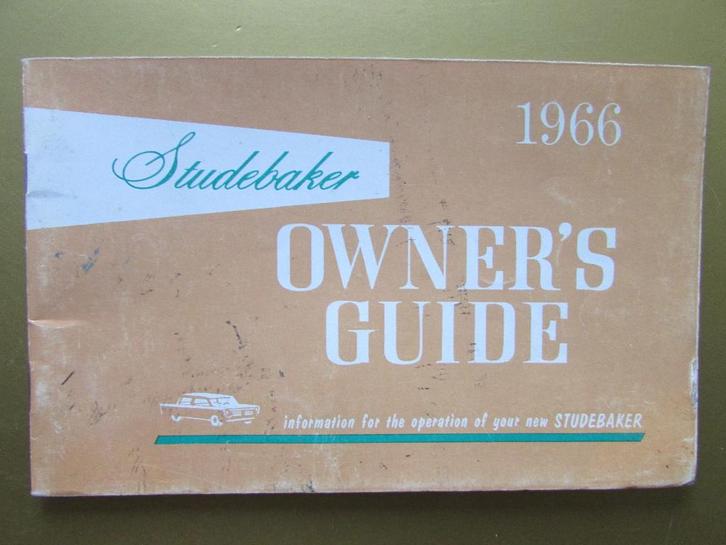 1966 Studebaker owner's manual, Engels, Auto diversen, Handleidingen en Instructieboekjes, Ophalen of Verzenden
