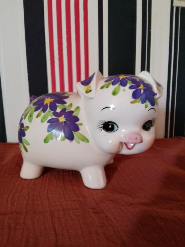 Groot spaarvarken Vintage, Verzamelen, Spaarpotten, Ophalen of Verzenden, Gebruikt