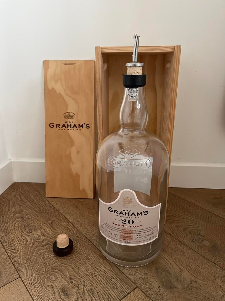 Lege Graham's 4,5 liter 20 Tawny Port fles, Verzamelen, Glas en Borrelglaasjes, Ophalen, Gebruikt