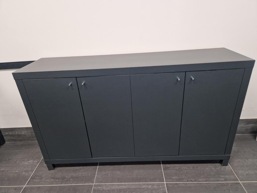 Houten grijze kast, Huis en Inrichting, Kasten | Boekenkasten, Ophalen, Met deur(en), 150 tot 200 cm, Minder dan 100 cm