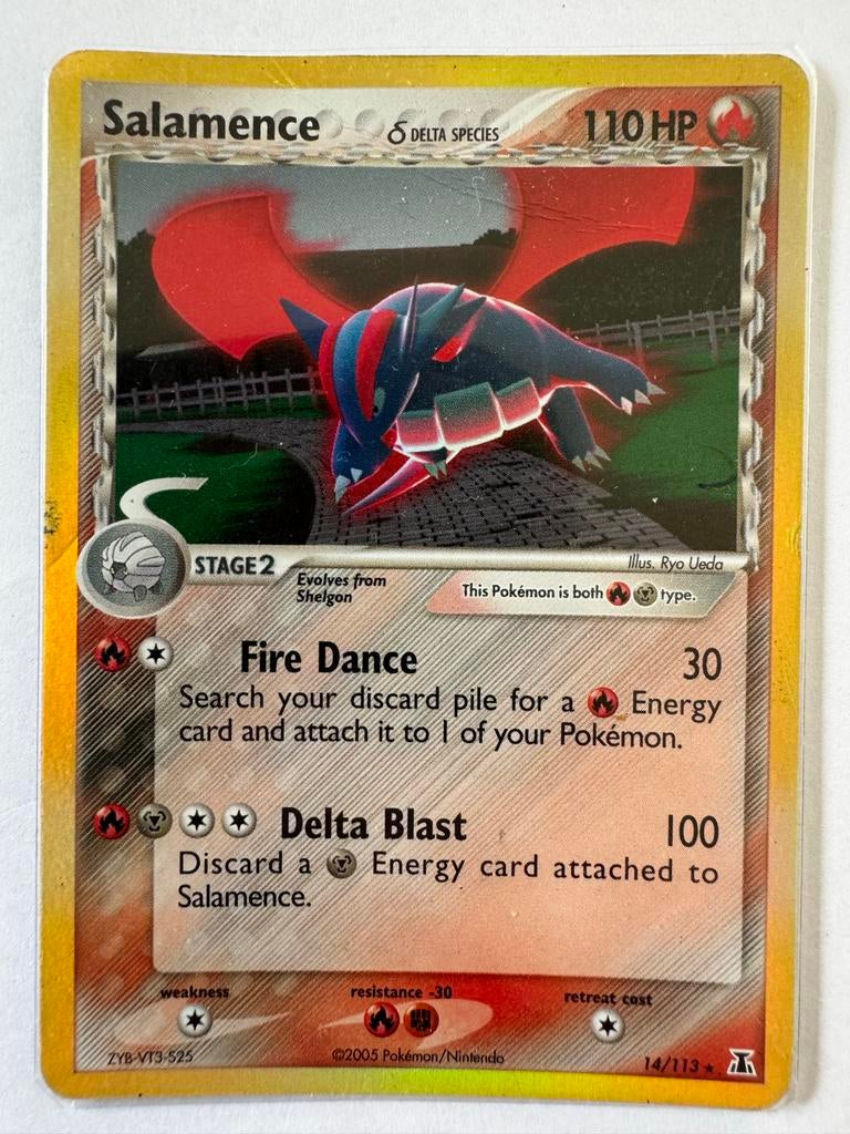 Salamence Delta Species Pokémon Kaart 14/113 Holo, Ophalen of Verzenden, Gebruikt, Losse kaart, Foil