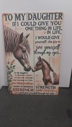 Metalen bord paard met veulen 20x30cm, Ophalen of Verzenden, Nieuw