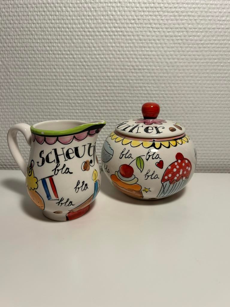 Blond Amsterdam suikerpot & melkkannetje, Huis en Inrichting, Keuken | Servies, Blond Amsterdam, Keramiek, Overige typen, Ophalen of Verzenden