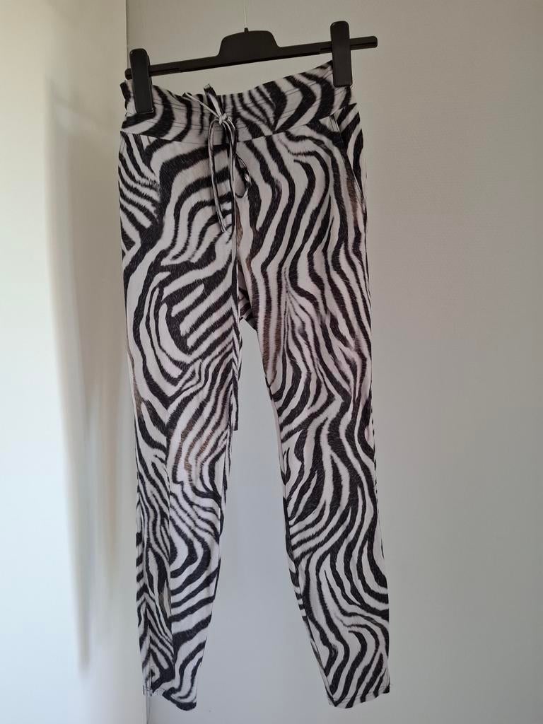 Studio Anneloes broek travelstof met mooie zebraprint maat s, Studio Anneloes, Zwart, Ophalen of Verzenden, Zo goed als nieuw