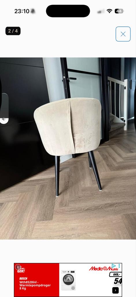 6 Eettafelstoelen - Gratis af te halen, Gebruikt, Overige kleuren, Ophalen of Verzenden, Stof