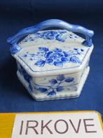 DEKSELDOOSJE BLAUW WIT * Porselein *, Verzenden