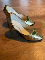 Goudkleurige miniatuur schoentjes met strasssteetjes, Ophalen of Verzenden, Zo goed als nieuw, Overige typen