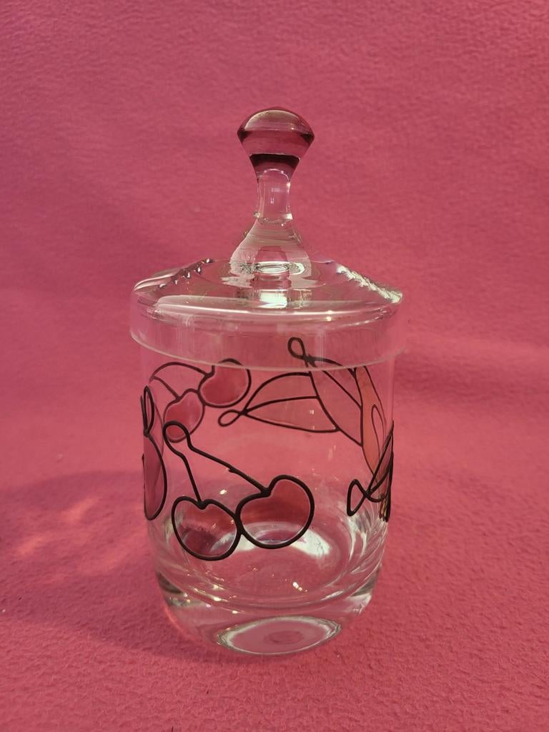 Vintage Jam Honing Pot met Kersendecoratie - 10 cm hoog, Antiek en Kunst, Ophalen