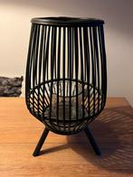 Zwart windlicht rotan 46cm, 25 tot 50 cm, Zwart, Ophalen of Verzenden, Zo goed als nieuw
