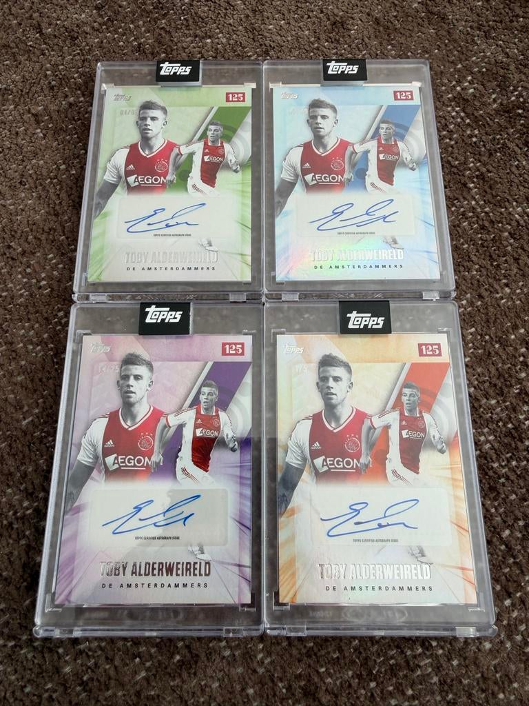 Toby Alderweireld Topps Gesigneerde Kaarten Set (4 stuks), Verzamelen, Ophalen of Verzenden, Zo goed als nieuw, Ajax, Spelerskaart