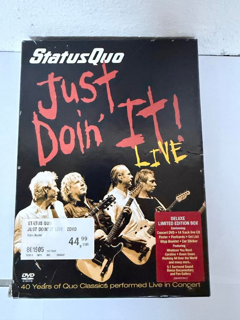 Status Quo - Just Doin' It! Live DVD Collectors Edition, Alle leeftijden, Boxset, Muziek en Concerten, Ophalen of Verzenden