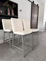2 /4 crème leder Henders & Hazel design barkrukken rvs frame, Ophalen, 5 krukken of meer, Niet opgegeven, 60 tot 90 cm