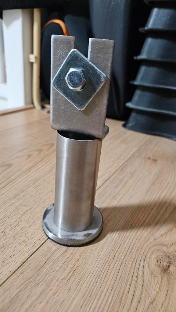 8x IKEA Sultan bedpootjes 10 cm - Zilverkleurig metaal, Huis en Inrichting, Slaapkamer | Bedden, Gebruikt, Tweepersoons, Overige maten