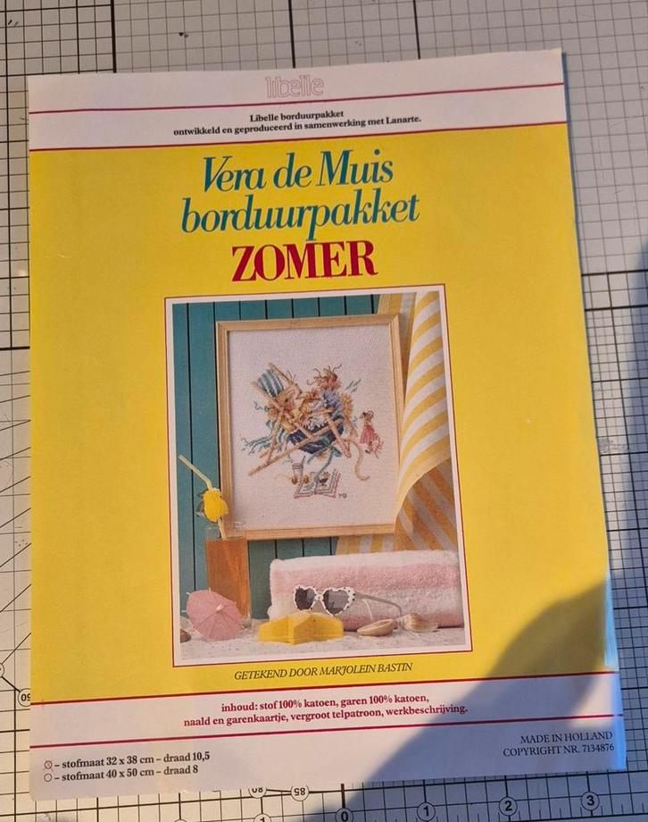 Vera de Muis Borduurpakket Zomer - Libelle/Lanarte, Hobby en Vrije tijd, Borduren en Borduurmachines, Nieuw, Borduurpakket, Handborduren