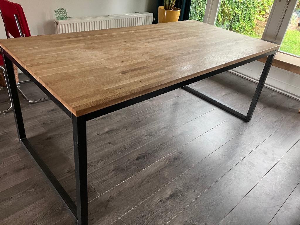 Eettafel woood massief eiken 90x180, Huis en Inrichting, Tafels | Eettafels, Ophalen, Gebruikt, Eikenhout, 50 tot 100 cm
