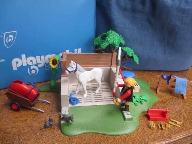 manege 4193 paarden wasplaats  wasbox 100% compleet, Kinderen en Baby's, Speelgoed | Playmobil, Ophalen of Verzenden, Zo goed als nieuw