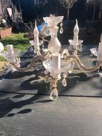 Elegante kroonluchter met glazen pegels, Ophalen of Verzenden, Gebruikt, Glas