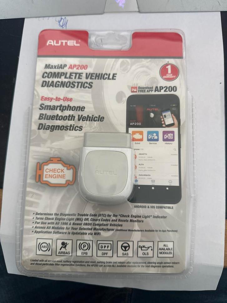 Autel MaxiAP AP200 OBD2 Scanner - Gratis Volvo Koppeling, Auto diversen, Auto-accessoires, Zo goed als nieuw, Ophalen of Verzenden