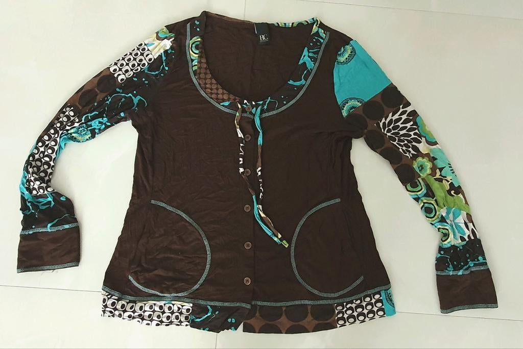 BC Best Connections Blouse met print, Bruin, Maat 42/44 (L), Ophalen of Verzenden, Zo goed als nieuw