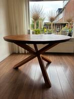 Ronde Teakhouten eettafel, Huis en Inrichting, Tafels | Eettafels, Ophalen, Zo goed als nieuw, Rond, 100 tot 150 cm