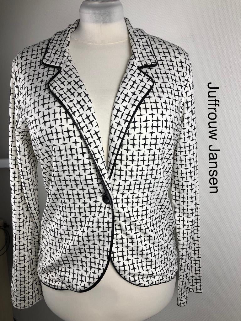 Juffrouw Jansen Blazer  (mt: 42) 17,3/8730, Juffrouw Jansen, Wit, Maat 42/44 (L), Juffrouw Jansen
